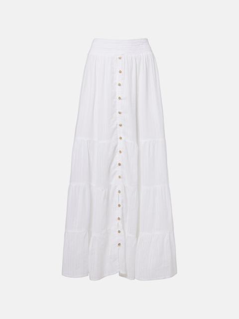 MELISSA ODABASH Dee tiered cotton maxi skirt