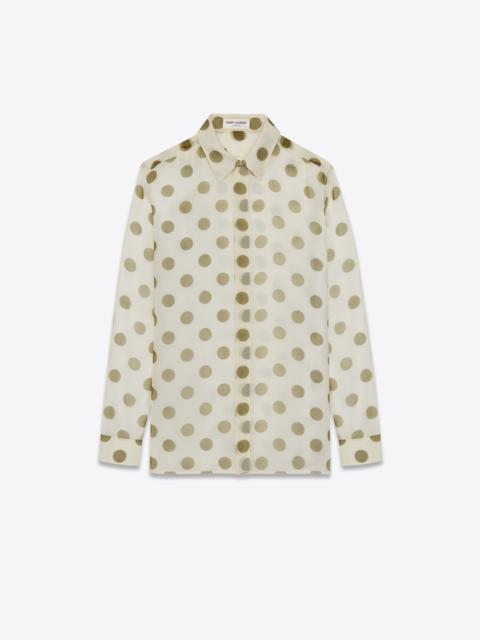 shirt in dotted silk muslin