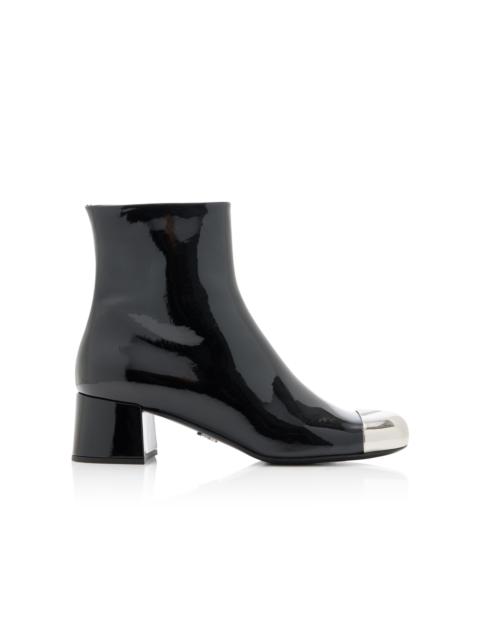 Prada Modellerie Metal-Tipped Leather Ankle Boots black