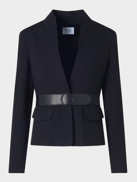 AKRIS Belted Signature Viscose Jersey Jacket
