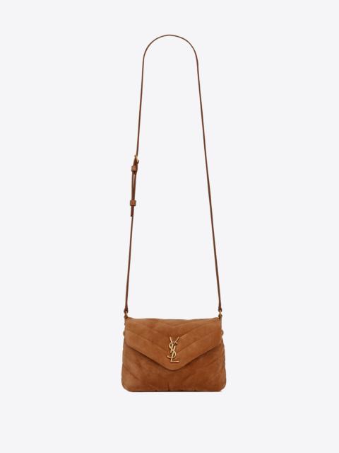 loulou toy strap bag in "y"-quilted suede and smooth leather