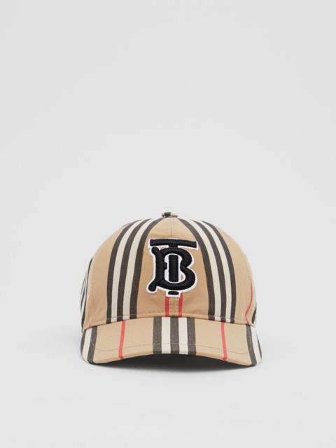 Monogram Motif Icon Stripe Cotton Baseball Cap