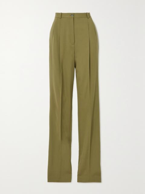 MICHAEL KORS COLLECTION Mika Pleated Wool-blend Twill Straight-leg Pants