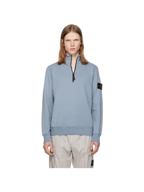 Stone Island Blue 6100061 Organic Cotton Fleece Sweatshirt