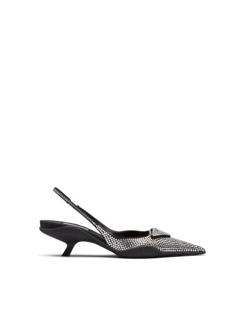 Prada Satin sling-back pumps with crystals