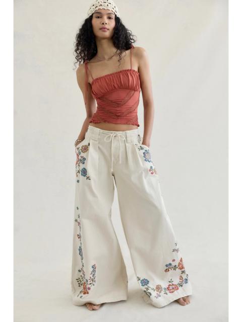 FREE PEOPLE Julien Wide Leg Pull-On Embellished Pants