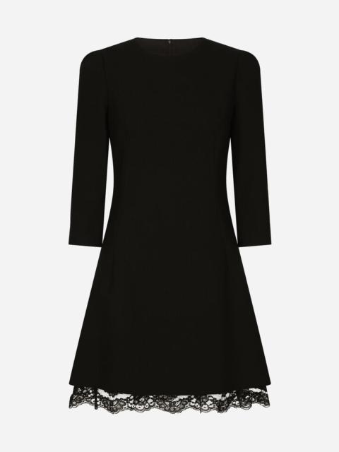 Double wool crepe short dress