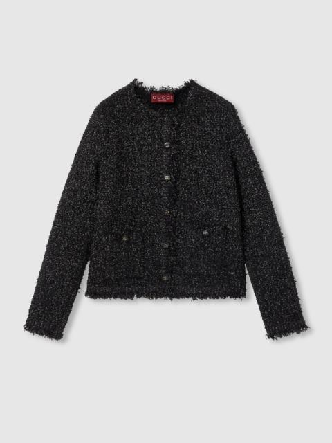 GUCCI Lamé woven cardigan