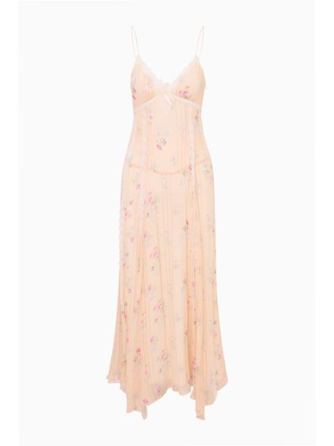LoveShackFancy Thalienne Lace-Trimmed Silk Dress