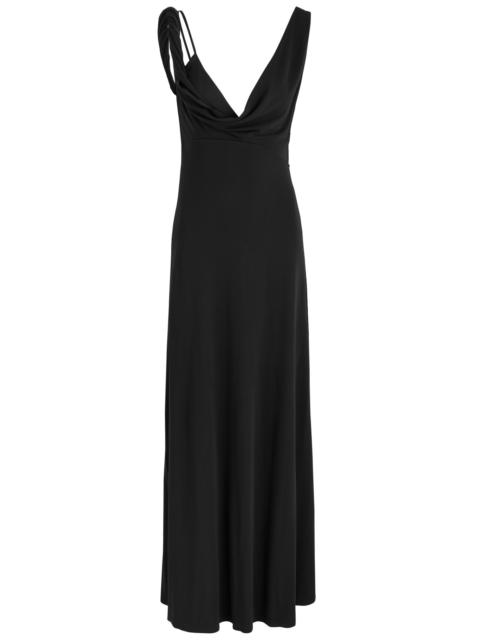 Draped stretch-jersey maxi dress