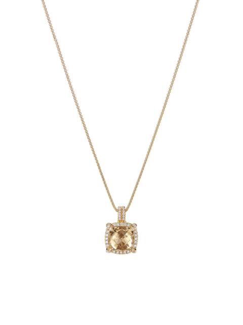 DAVID YURMAN Women's Chatelaine Pavé Bezel Pendant Necklace in 18K Yellow Gold - Champagne Citrine