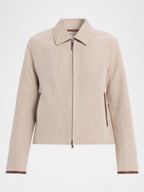 Vince Faux Leather Trim Jacket