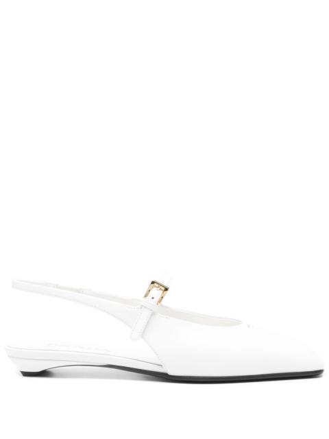 Prada Leather Slingback Ballet Flats