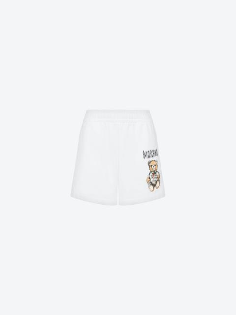 Moschino DRAWN TEDDY BEAR ORGANIC FLEECE SHORTS