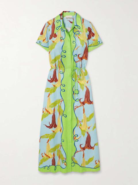 ALÉMAIS + Nadia Hernández Rafaela belted printed voile shirt dress Multi