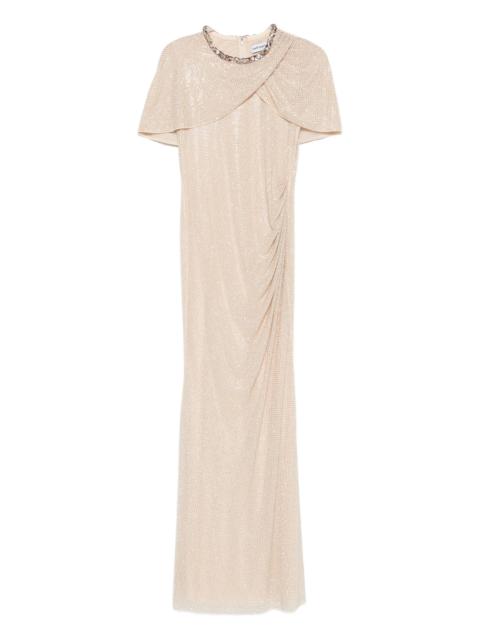 self-portrait Self-portrait Embellished Draped Maxi Dress