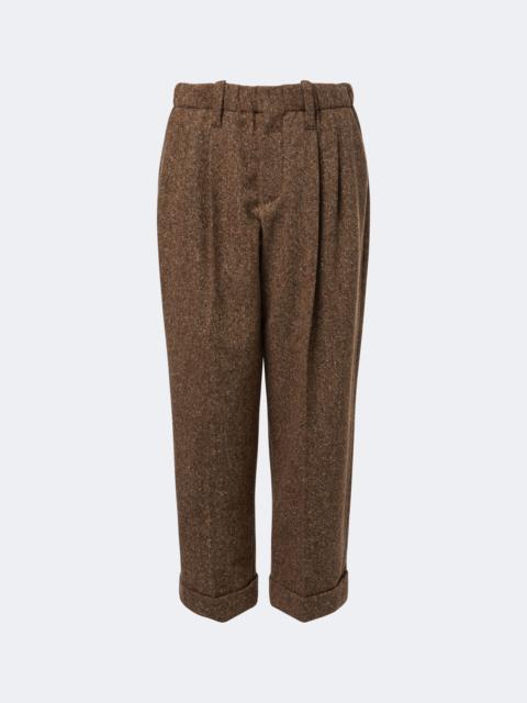 Brunello Cucinelli High-rise wool-blend straight pants