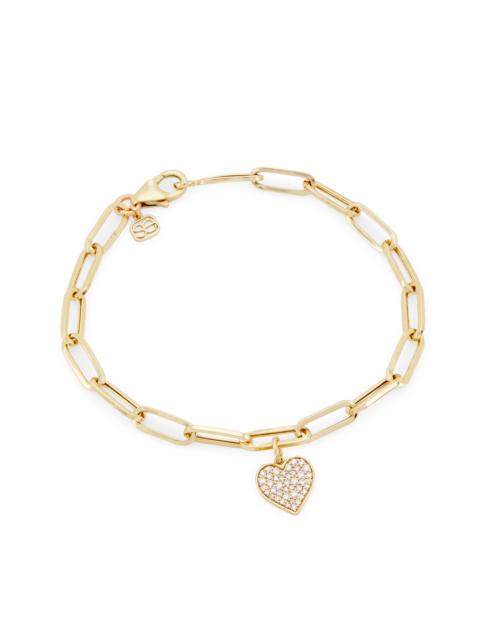 SYDNEY EVAN Women's 14K Yellow Gold & 0.1 TCW Diamond Heart Charm Bracelet