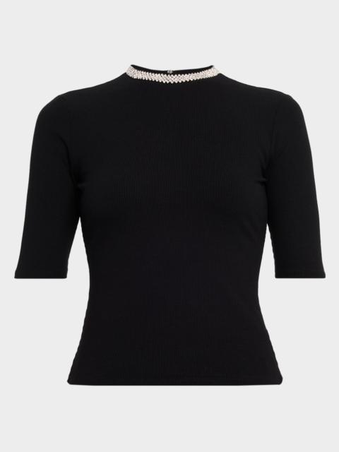 GENERATION LOVE Annette Crystal Elbow-Sleeve Top