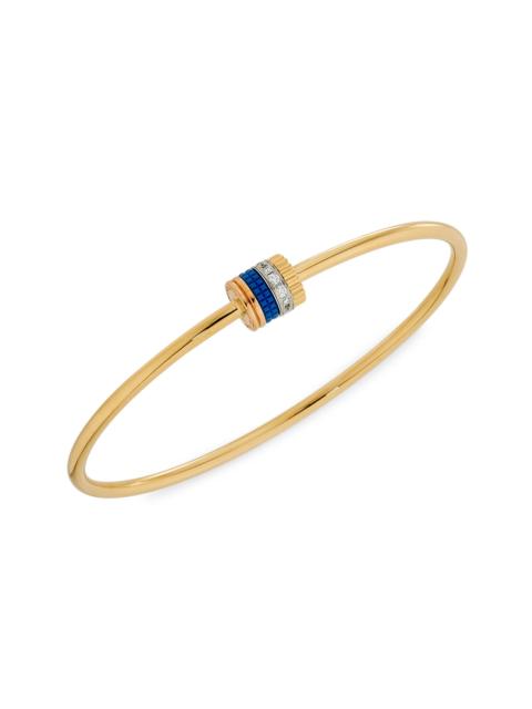 Boucheron Women's Quatre Blue Edition Tri-Tone 18K Gold, HyCeram & 0.11 TCW Diamond Bangle - Yellow Gold