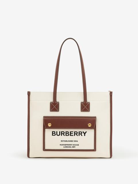 Burberry Medium Two-tone Canvas and Leather Freya Tote