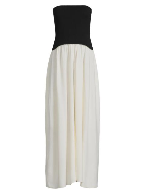 Solid & Striped Women's Soglio Colorblocked Strapless Maxi Dress - Brule Noir
