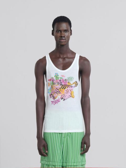 【関税込み】Marni ホワイト Marni 30th Anniversary Tシャツ Marni WHITE ORGANIC COTTON T-SHIRT WITH MARNI 30TH