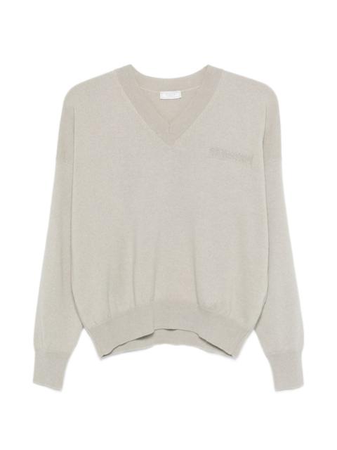 PESERICO V-neck embroidered sneakers