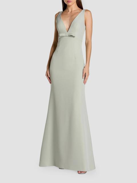 MAC DUGGAL Women's Bow Crepe Sleeveless Mermaid Gown - Sage