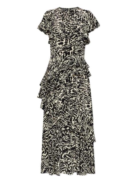 ULLA JOHNSON Amaia ruffled animal-print maxi dress