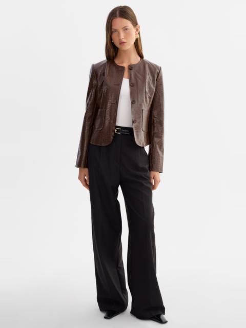 LAMARQUE AGNES | Faux Leather Croco Jacket