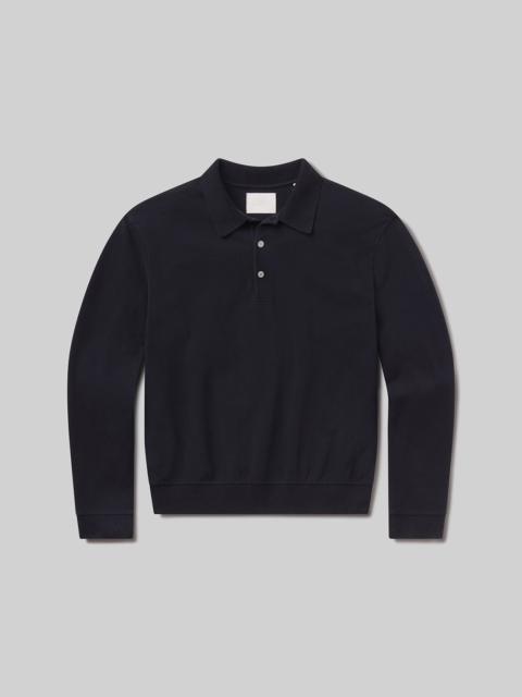 Citizens of Humanity Long Sleeve Banded Polo In Navy