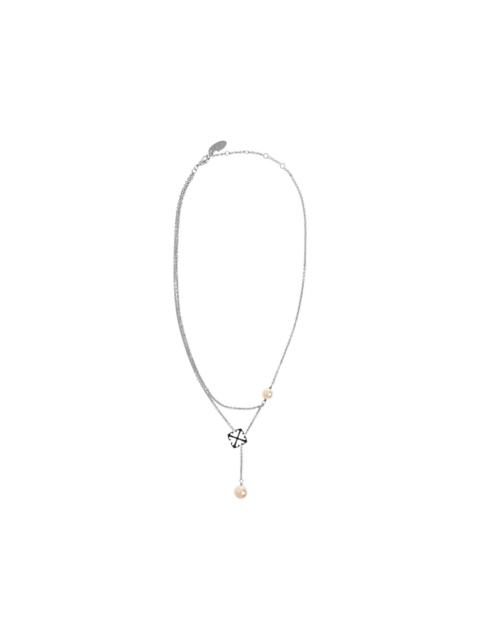Off-White double-layered faux-pearl necklace