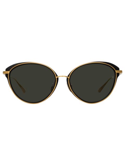 SONG CAT EYE SUNGLASSES IN YELLOW GOLD AND BLACK