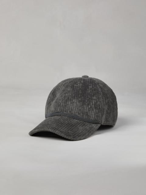 Brunello Cucinelli Comfort cotton corduroy baseball cap with shiny band