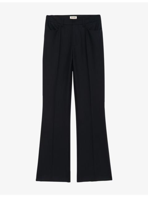 Zadig & Voltaire Pistol Flared-Leg Mid-Rise Stretch-Woven Trousers