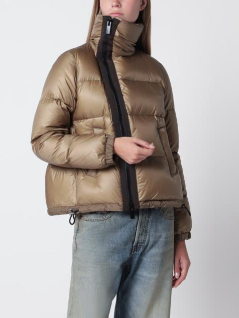 sacai Beige down jacket with asymmetrical zip