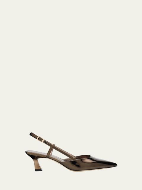 Stuart Weitzman Vinnie Metallic Kitten Slingback Pumps