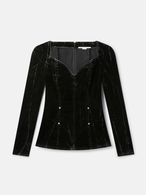 Stella McCartney Velvet Denim Sweetheart Top