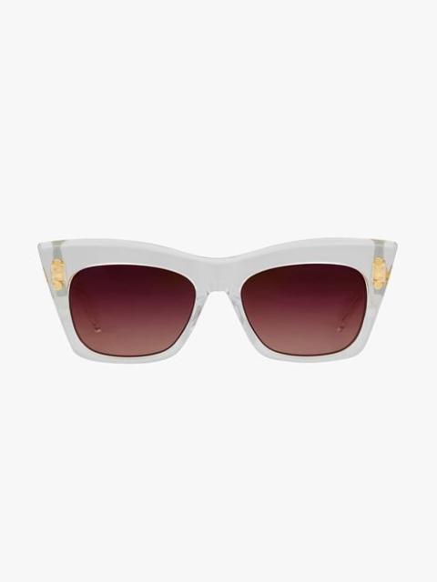 Balmain White crystal and gold-tone acetate B-II sunglasses