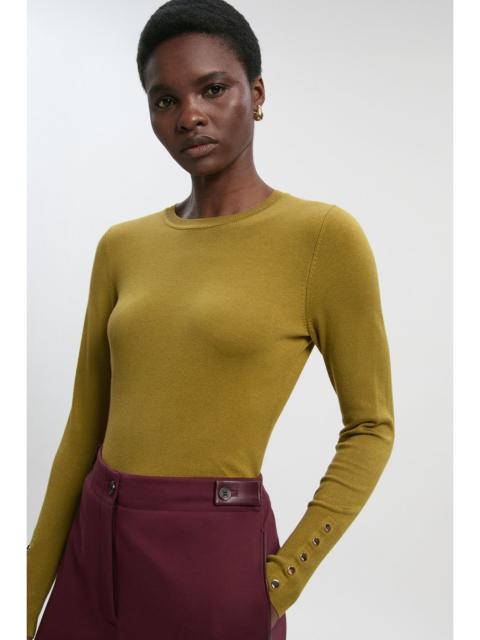 KAREN MILLEN Viscose Blend Knitted Crew Neck Jumper