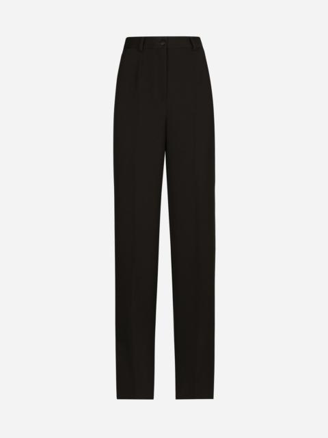 Wool gabardine tuxedo pants