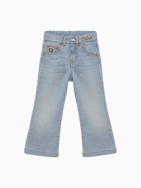 Washed-effect denim jeans