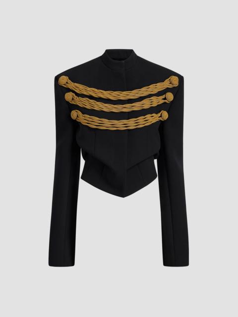 KHAITE Women's York Embellished Crop Jacket - Black Gold