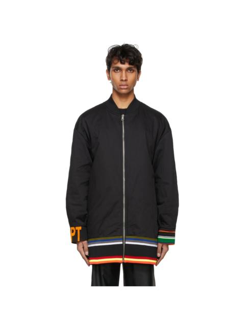 Raf Simons Black Sterling Ruby Edition Archive Redux Striped Trim Bomber Jacket