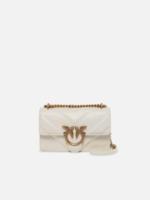 PINKO LOVE BAG MINI CHEVRON-QUILTED NAPPA LEATHER CROSSBODY BAG