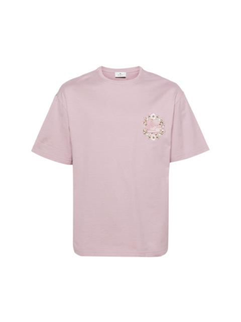 Pegaso-embroidered cotton T-shirt