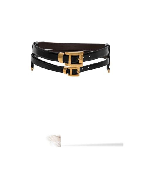 VERSACE double-strap leather belt