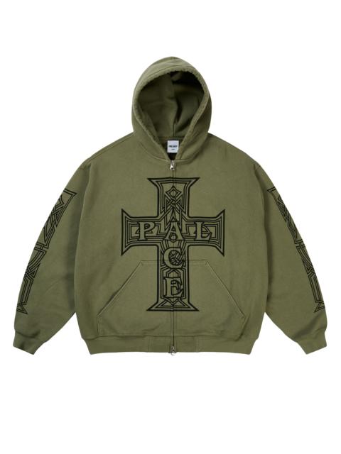 PALACE Y SO CROSS PIGMENT HOOD THE DEEP GREEN