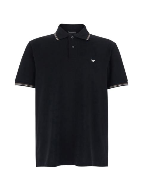 EMPORIO ARMANI embroidered trim polo shirt